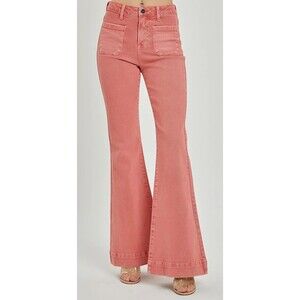 Risen Sedona High Rise Bell Bottom Patch Pocket Jeans - NWOT - Size 2XL